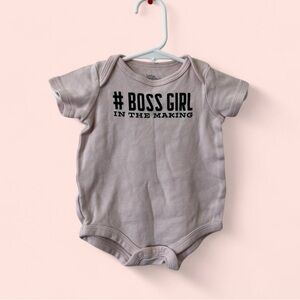 0-3M Girls Little Wonders Pink #BossGirl in the Making Short Sleeve Bodysuit